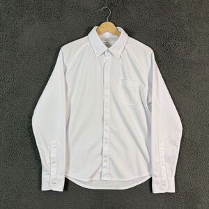 Ministry of Supply Shirt Mens Medium White Apollo Slim Fit Button Down Stretch